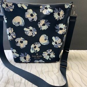 PreOwned Authentic Kate Spade Blue/Off White Floral Purse